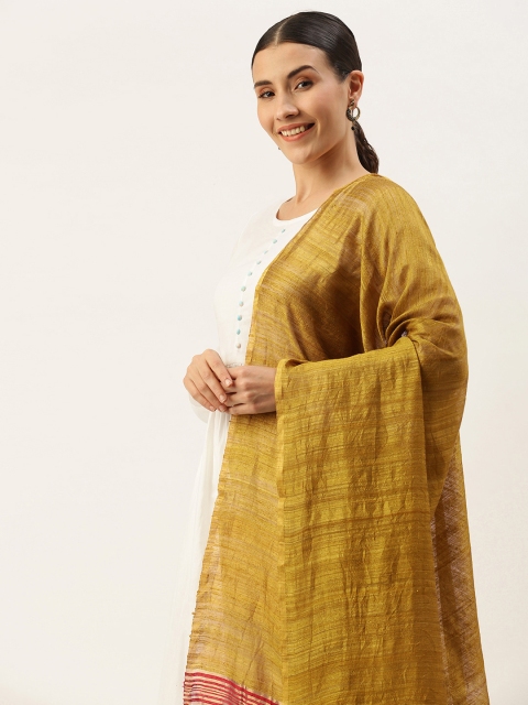 

ArtEastri Yellow & Red Pure Silk Dupatta
