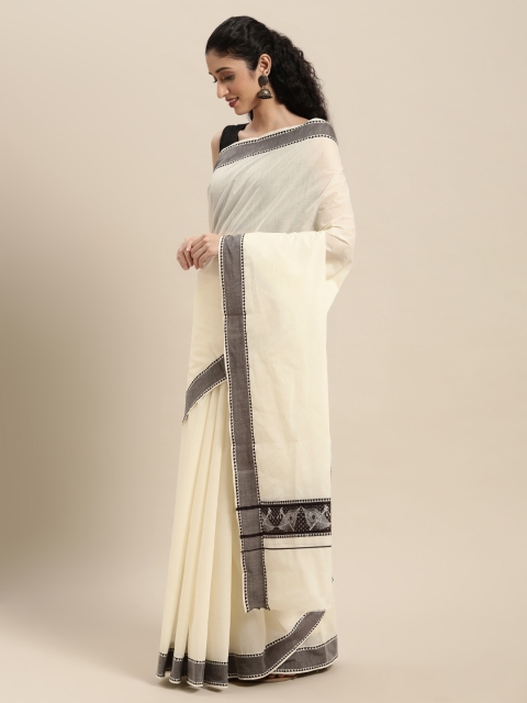 

Thara Sarees Off White Pure Cotton Kasavu Saree