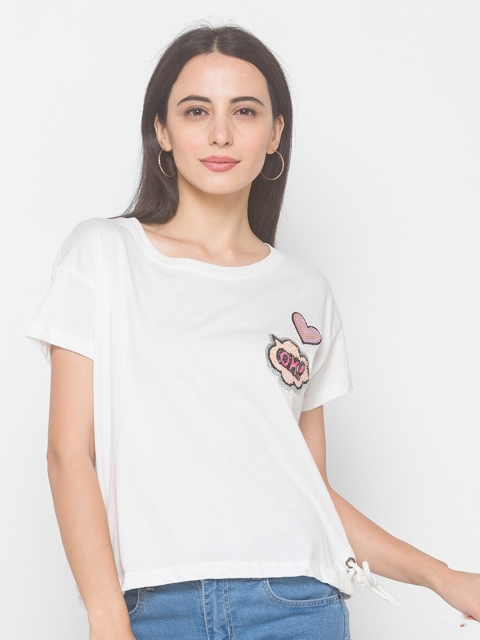 

Globus Women White Solid T-shirt