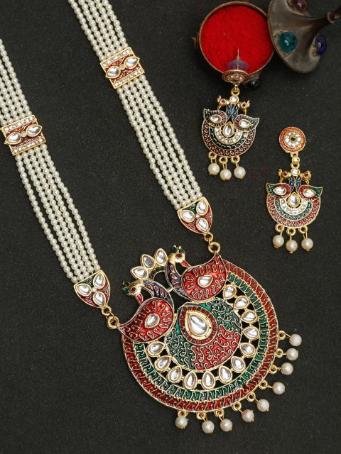 

NEUDIS Women Gold-Plated & White Pearl-Embellished Jewellery Set