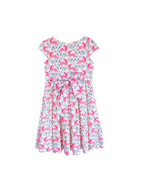 

milou Girls Beige Printed Dress