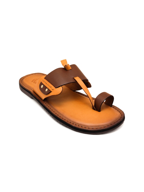 

TRENDS & TRADES Men Brown & Tan Colorblocked Comfort Sandals