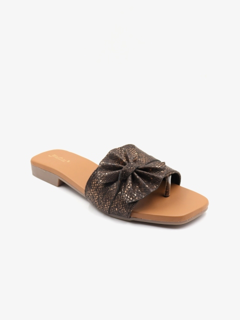 

Gibelle Women Brown Printed Open Toe Flats