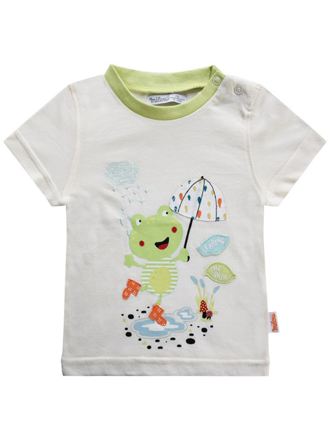 

milou Boys White Graphic Printed T-shirt