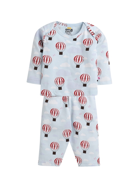 

AMUL Kandyfloss Unisex Kids Blue & Red Printed Night suit