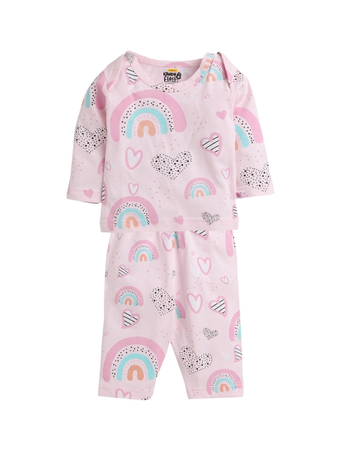 

AMUL Kandyfloss Unisex Kids Pink & Blue Printed Night suit