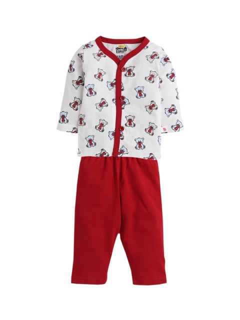 

AMUL Kandyfloss Unisex Kids Red & White Printed Night suit