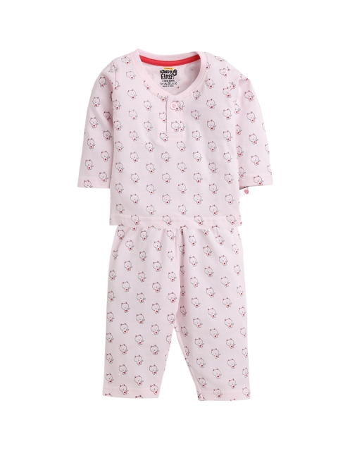 

AMUL Kandyfloss Kids Pink Graphic Printed Cotton Night Suit