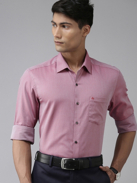

Arrow Men Red Self-Designed Slim Fit Pure Cotton Formal Shirt