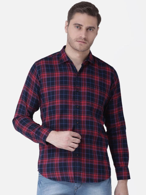 

Zeal Men Blue Regular Fit Tartan Checks Checked Casual Cotton Shirt