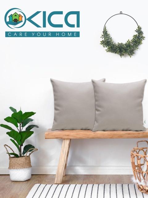 

KICA Cream-Coloured Set of 2 Square Reversible Cushion Covers