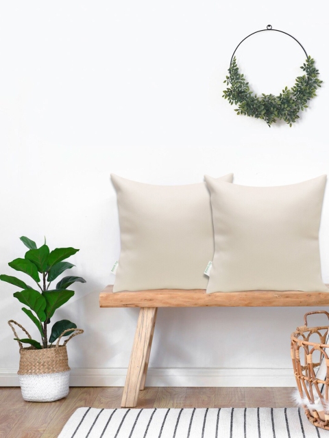 

KICA Off White Set of 2 Square Reversible Cushion Covers