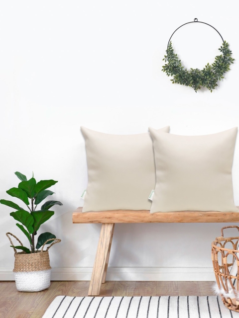 

KICA Off White Set of 2 Square Reversible Cushion Covers