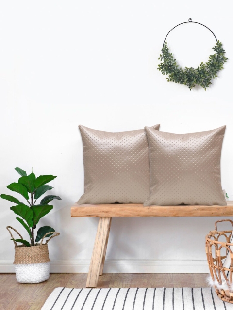 

KICA Brown Set of 2 Square Reversible Cushion Covers