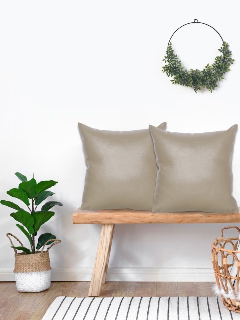 

KICA Beige Set of 2 Square Reversible Cushion Covers