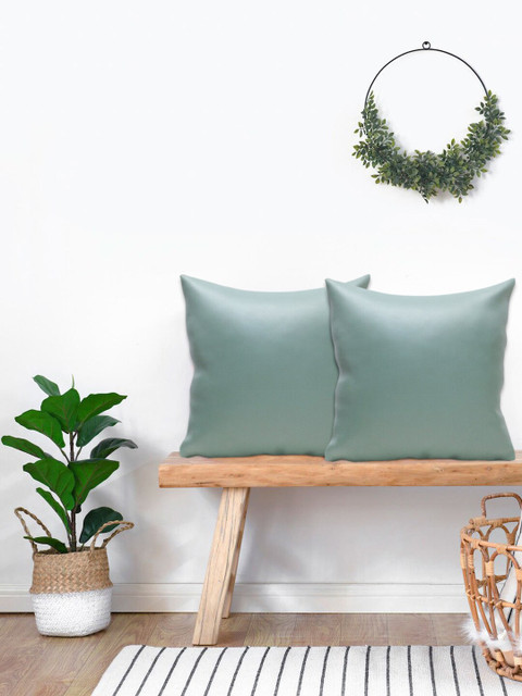 

KICA Green Set of 2 Square Reversible Cushion Covers