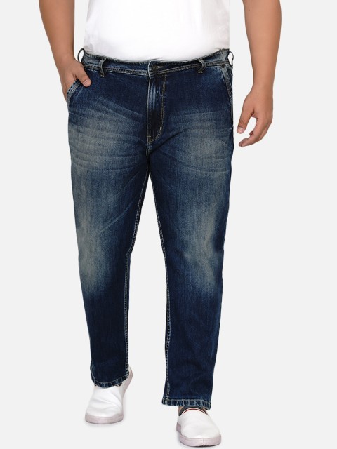 

John Pride Men Navy Blue Regular Fit Clean Look Mid rise Heavy Fade Stretchable Jeans