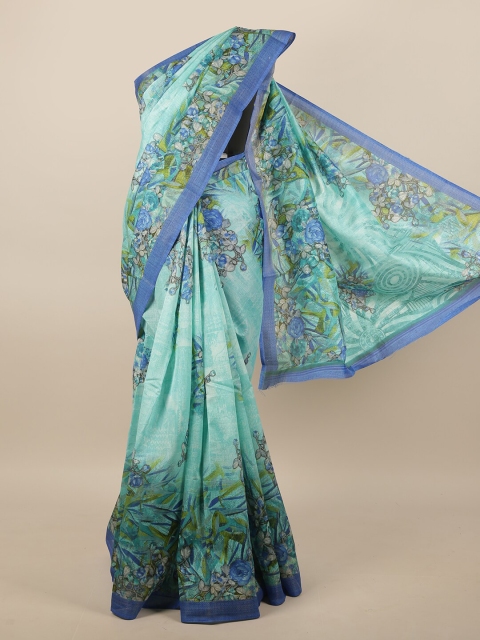 

Pothys Blue & Green Floral Printed Saree
