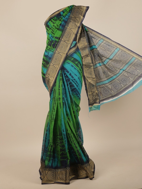 

Pothys Green & Gold-Toned Printed Saree