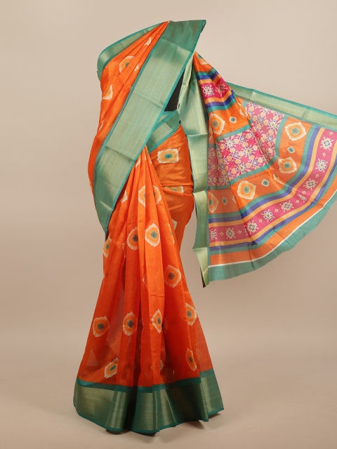 

Pothys Orange & Green Zari Saree