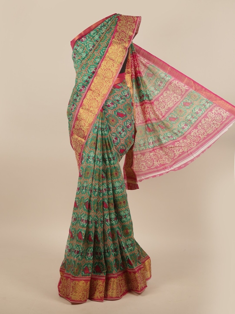 

Pothys Green & Pink Printed Saree