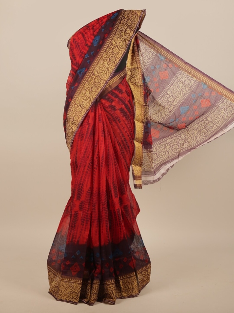 

Pothys Red & Gold-Toned Printed Saree