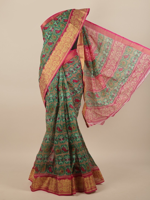 

Pothys Green & Pink Ethnic Motifs Saree