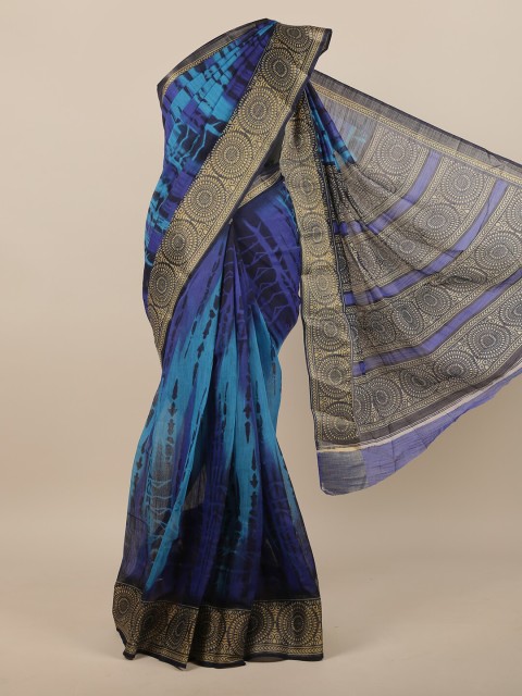 

Pothys Blue & Black Printed Saree