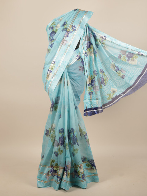 

Pothys Blue & Green Floral Saree