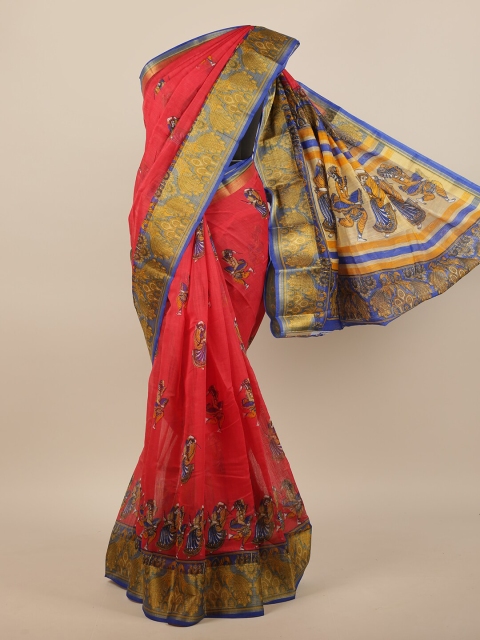 

Pothys Pink & Blue Warli Saree
