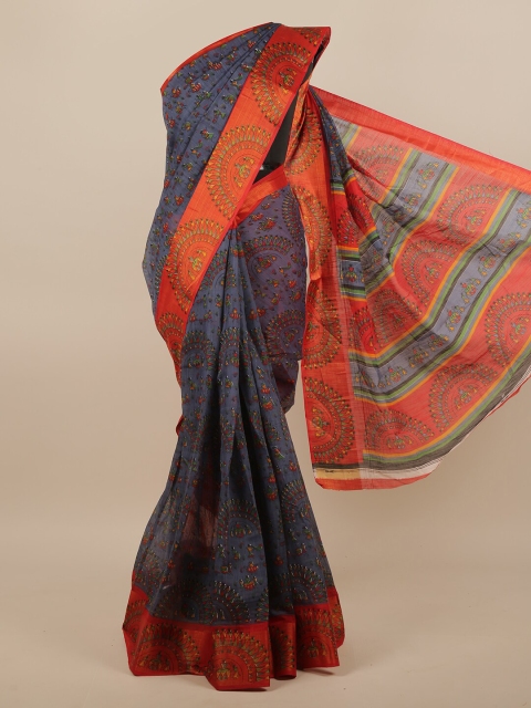 

Pothys Blue & Red Warli Saree