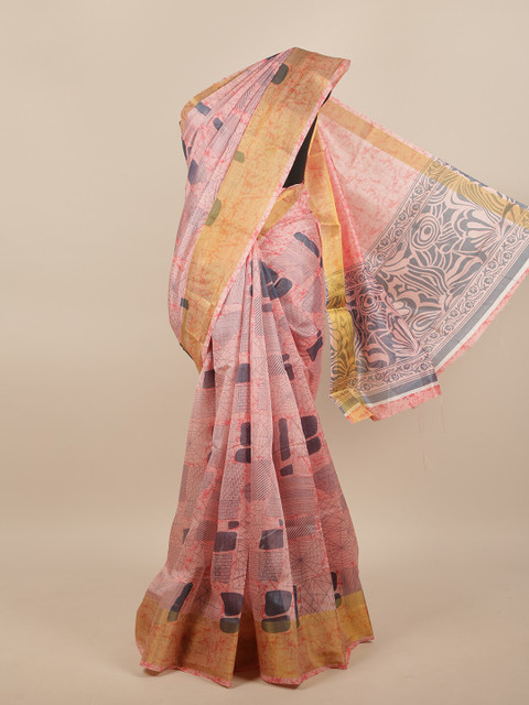 

Pothys Pink & Grey Saree