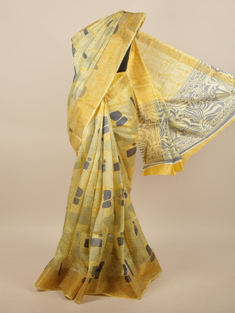 

Pothys Yellow & Grey Saree