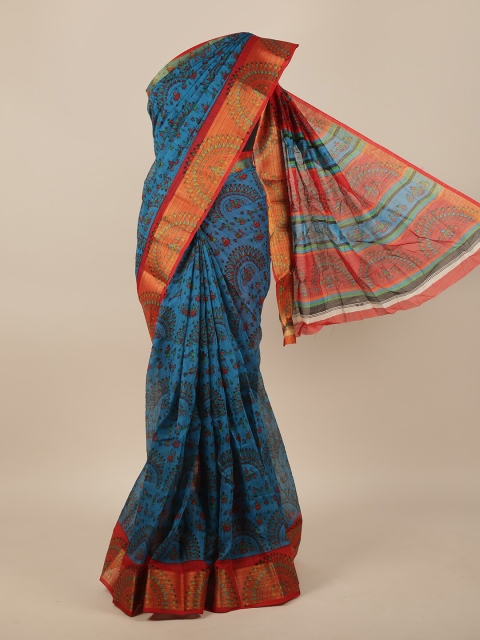 

Pothys Blue & Red Warli Saree