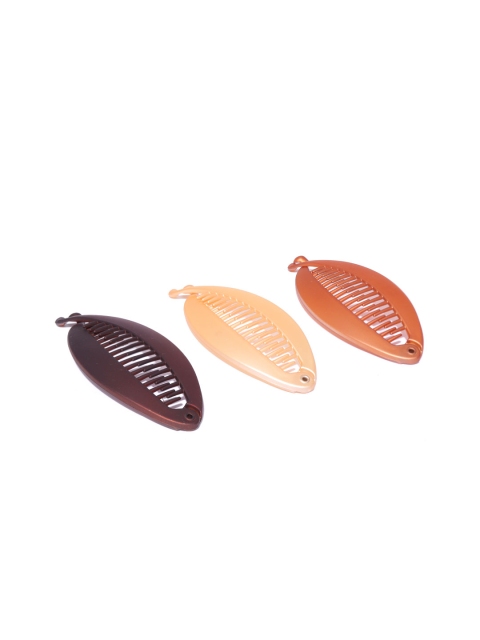 

Blueberry Women Set of 3 Banana Clip, Brown