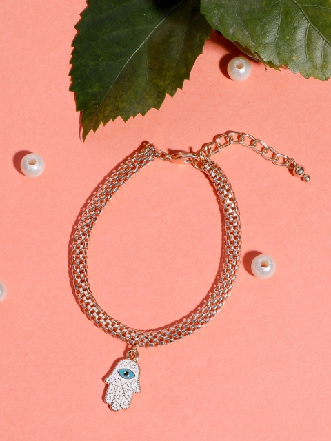 

Blueberry Women Gold-Plated Evil Eye Charm Bracelet