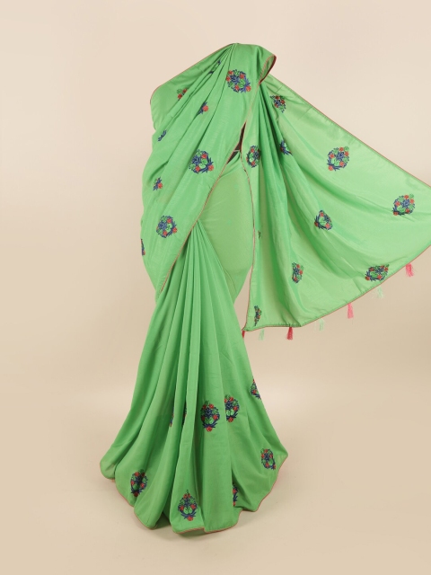 

Pothys Green & Pink Floral Art Silk Saree
