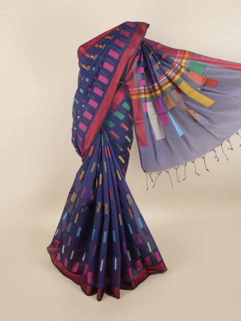 

Pothys Blue & Pink Printed Saree