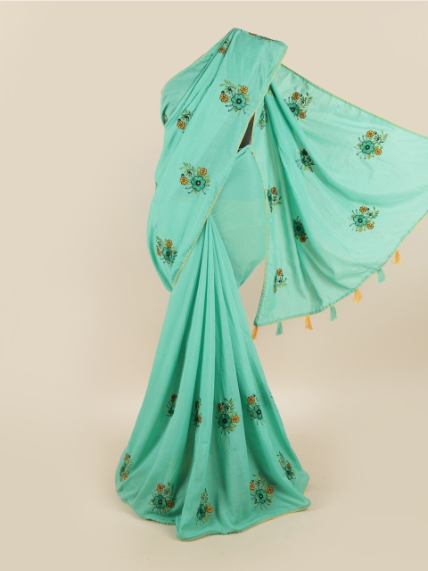 

Pothys Green Floral Art Silk Saree