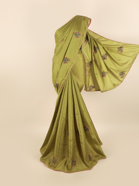 

Pothys Green Floral Art Silk Saree