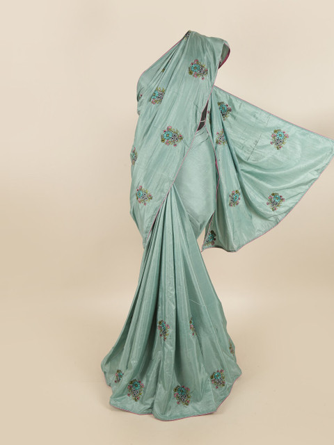 

Pothys Blue Floral Art Silk Saree