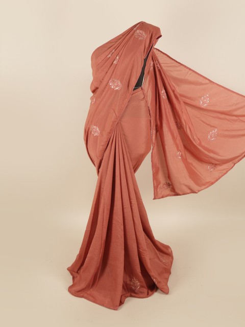 

Pothys Pink Floral Art Silk Saree