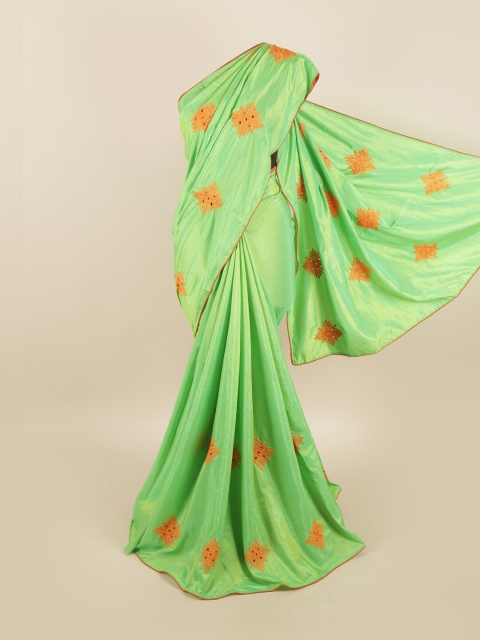 

Pothys Green Floral Art Silk Saree
