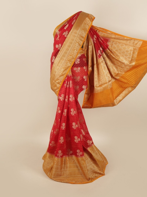 

Pothys Red Floral Tissue Saree