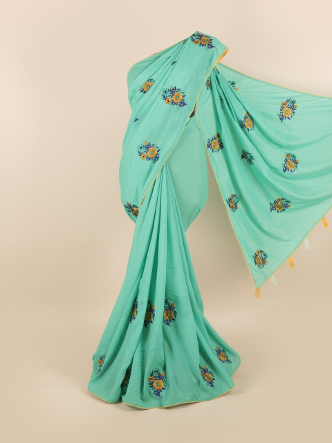 

Pothys Green Floral Art Silk Saree