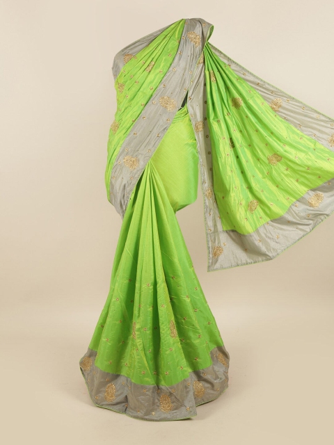 

Pothys Green Floral Art Silk Saree