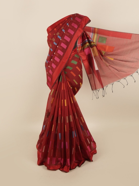 

Pothys Maroon & Green Woven Design Saree