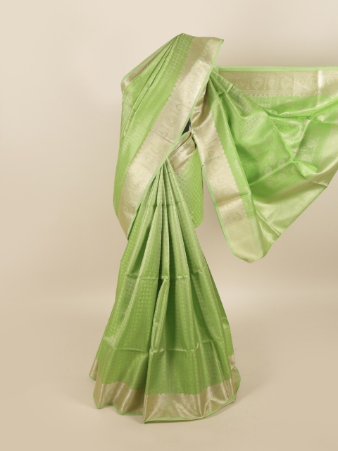 

Pothys Green & Gold-Toned Woven Design Zari Art Silk Saree