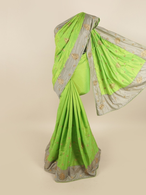 

Pothys Green Floral Art Silk Saree