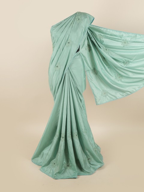 

Pothys Blue Floral Art Silk Saree